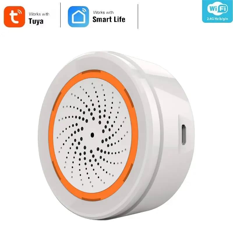 Sirena intelligente Allarme Tuya Zigbee Sensore di luce sonora Sirena di allarme intelligente 90dB App di avviso Controllo remoto Sistema di protezione di sicurezza domestica