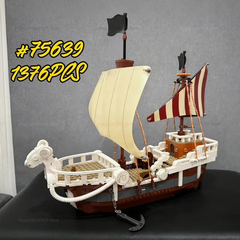 1376 pezzi Merry Pirate Ship Building Blocks Compatibile 75639 Giocattolo educativo perfetto per collezionisti e regalo di Natale per bambini e adulti
