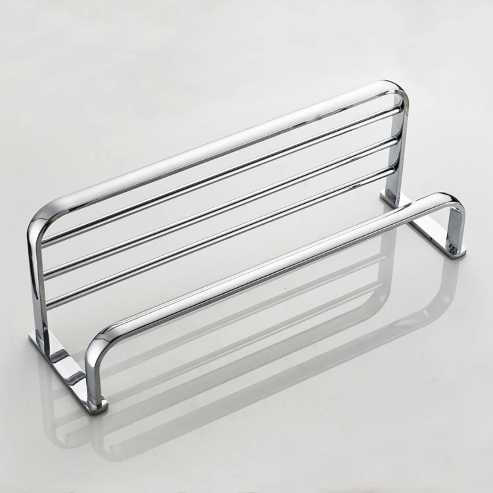 Bathroom Towel Rack with Shelf Chrome-Plated Towel Bar with Shelf Hardware Heavy-Duty Hotel Style for Guest Bath, Rental Home