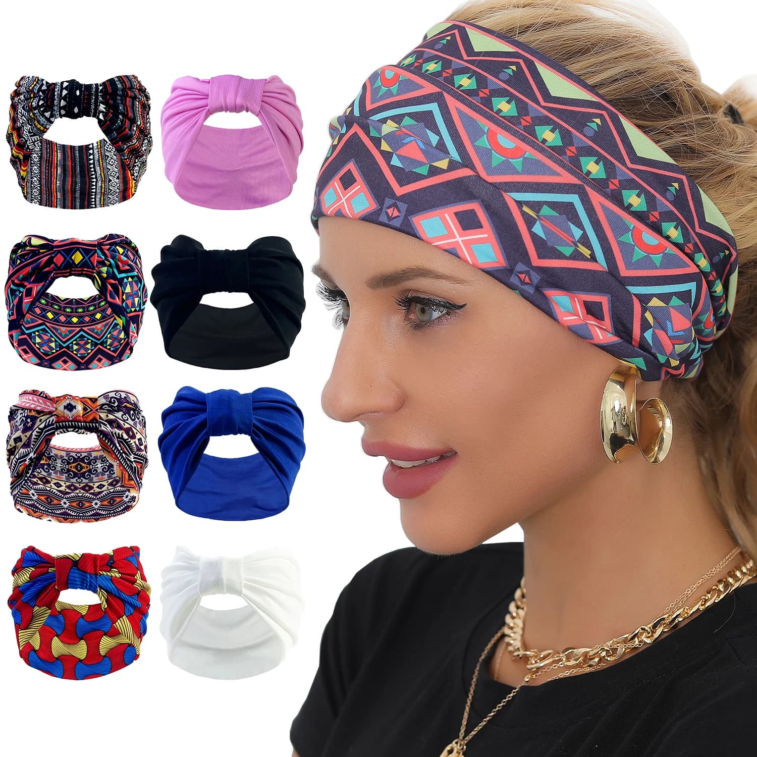 Fascia elastica per la testa fascia per il turbante per le donne fascia per capelli sportiva fascia per capelli in Spandex Ultra larga