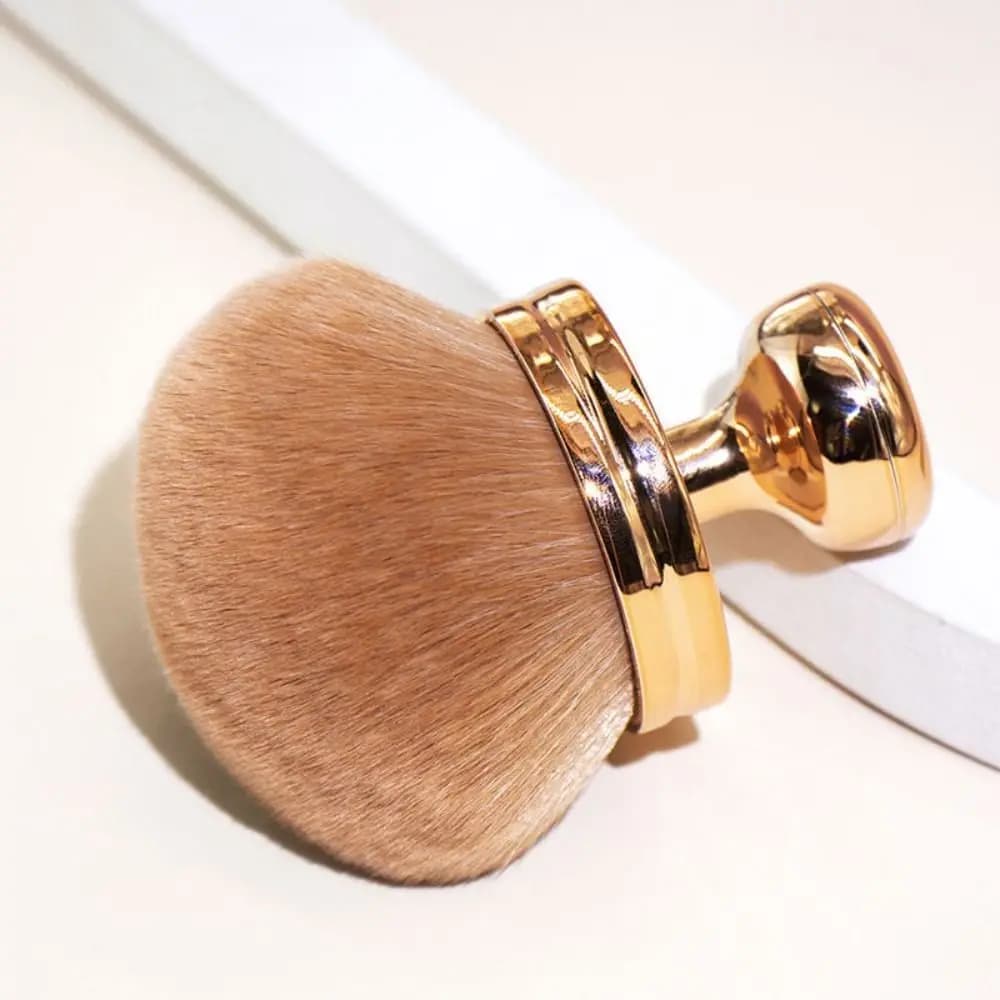 Pennello per trucco per il corpo extra large ergonomico multiuso Pennello Kabuki a testa larga a fungo morbido Pennello per cipria per unghie dorato alla moda