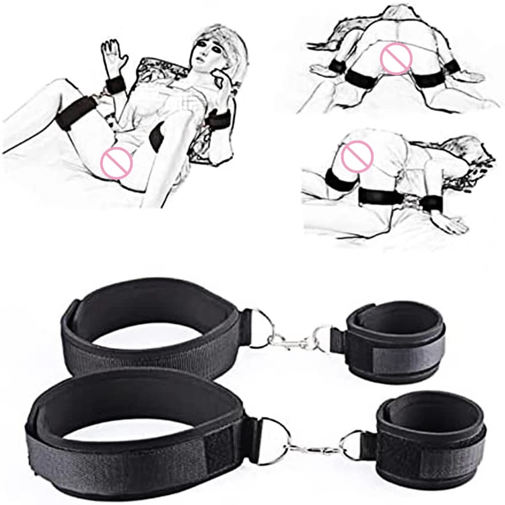 BDSM Adult SM Sex Restraint Handcuffs Slave Tools Bdsm​ Sexy Wrist To Ankle Cuffs Open Leg Hand Toys Bondage For Couples 18+
