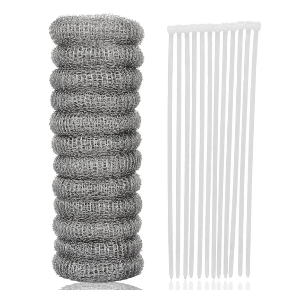 Set da 12 Pezzi: Filtri Antipelucchi in Acciaio Inossidabile per Tubi di Scarico, Rete Multifunzionale per Lavatrice con Fascette Stringicavo, Facile Installazione