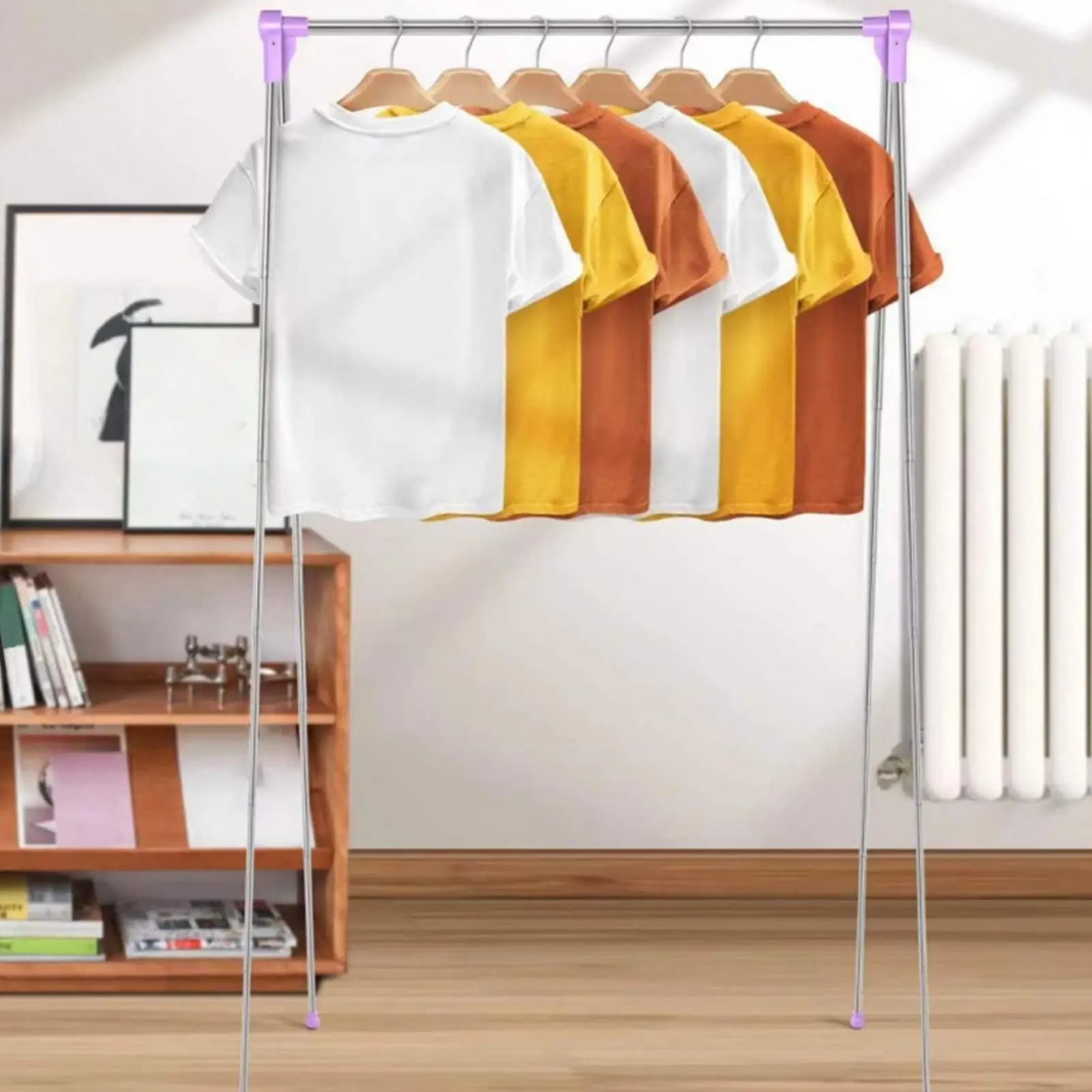 Folding Clothes Drying Rack Stainless Steel Telescopic Garment Hanger Clothing Drying Rack For Balcony Travel Camping Bathroom