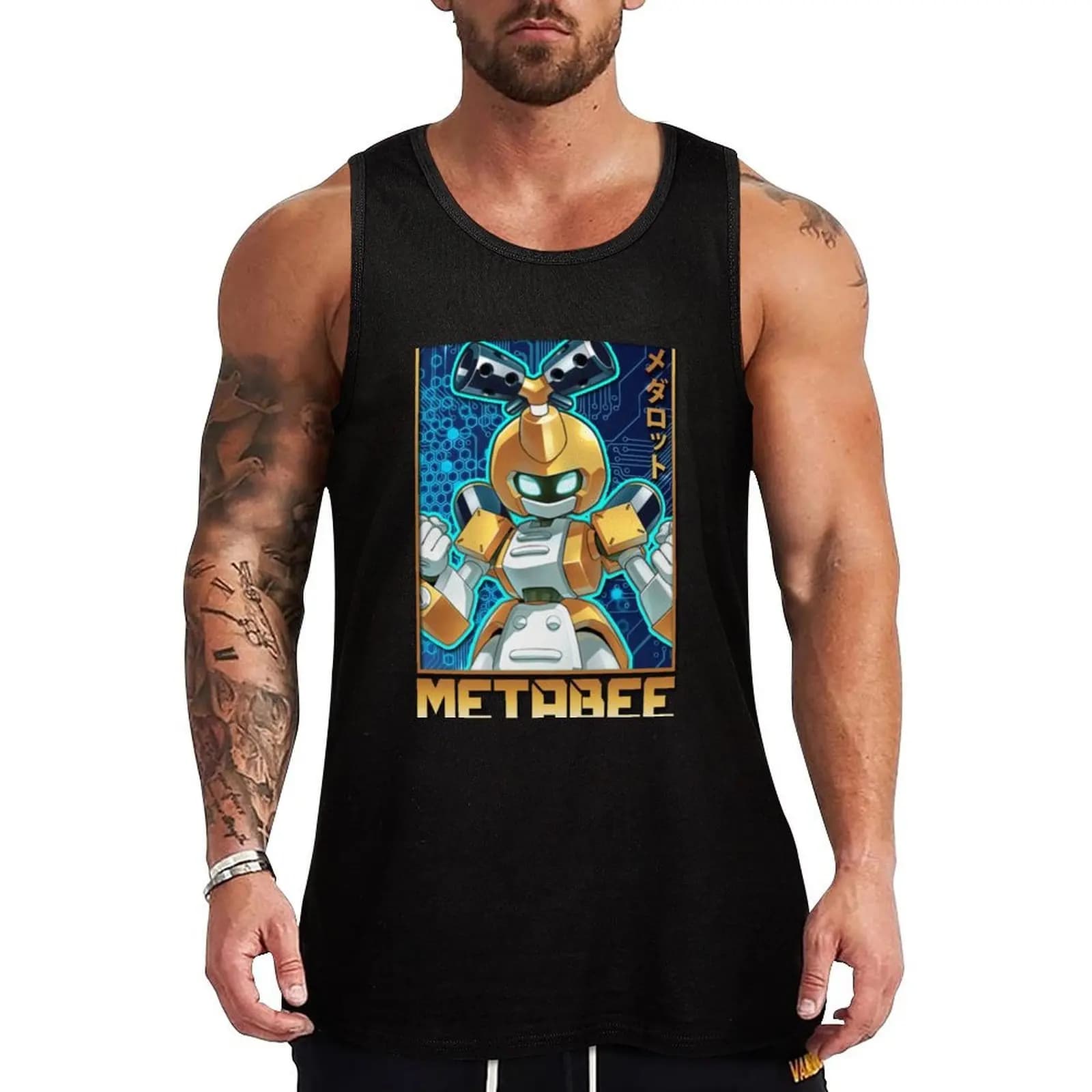 Medabots - Metabee Tank Top da allenamento, canotta sportiva traspirante senza maniche