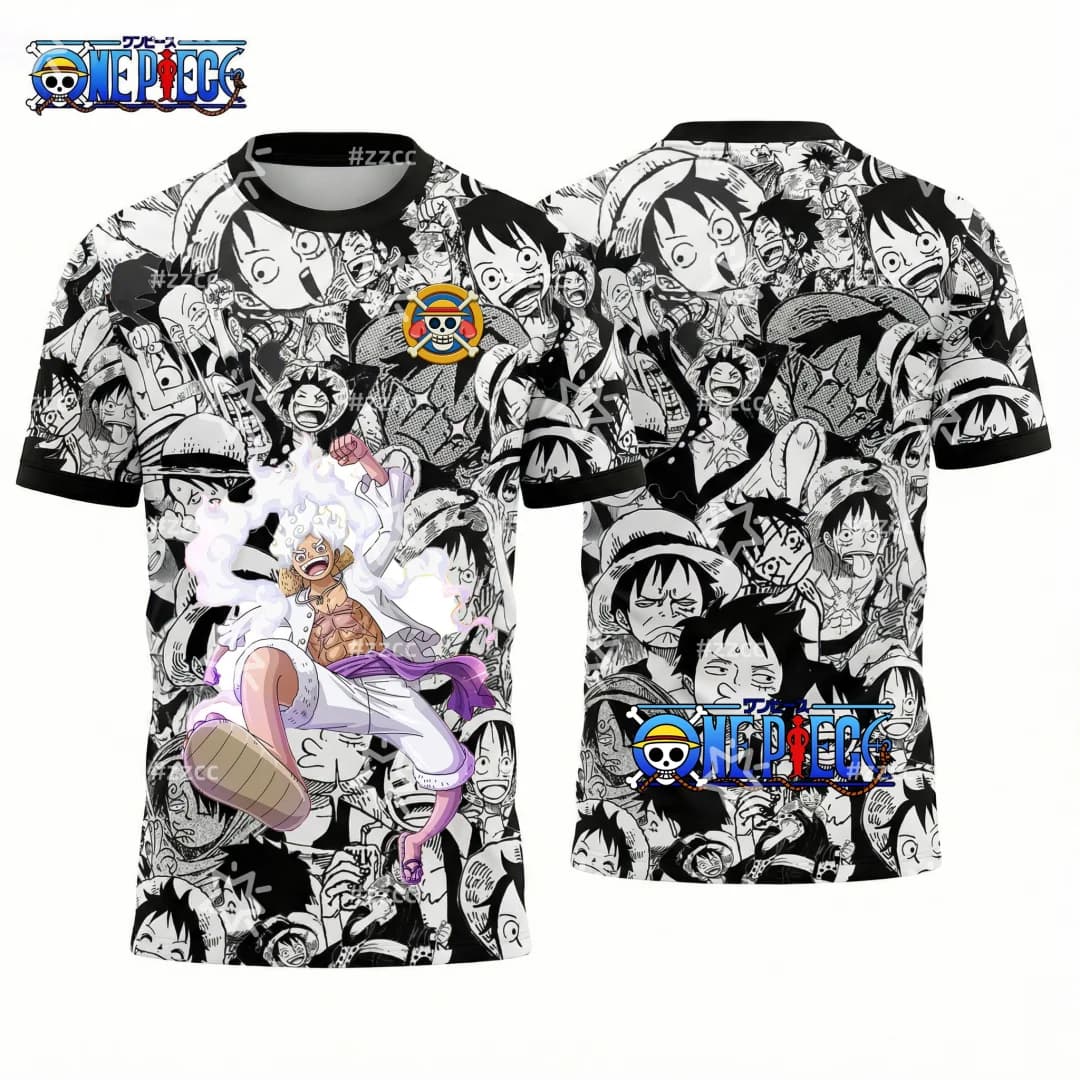 One Piece Graphic T-shirt by Monkey D. Luffy, Japanese anime soccer jersey, men's fast drying sports T-shirt, Kids T-shirt