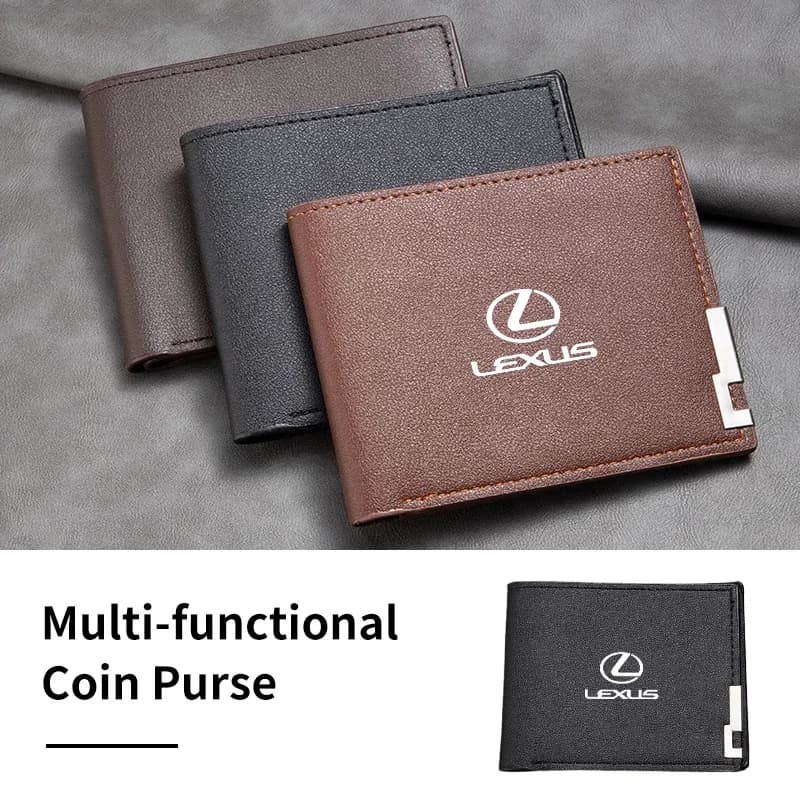 Car Accessories Men's Short Wallet ID Card Case Coin Purse For Lexus IS250 IS200 CT200h GS300 LS430 RX450h LX570 IS300 ES RX LS