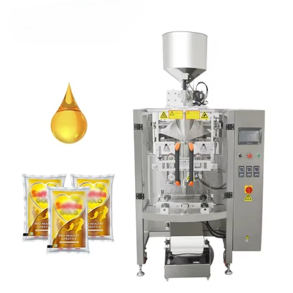 Riempitrice e sigillatrice completamente automatica per sacchetti di olio da cucina da 1 kg con controllo PLC per l'imballaggio alimentare
