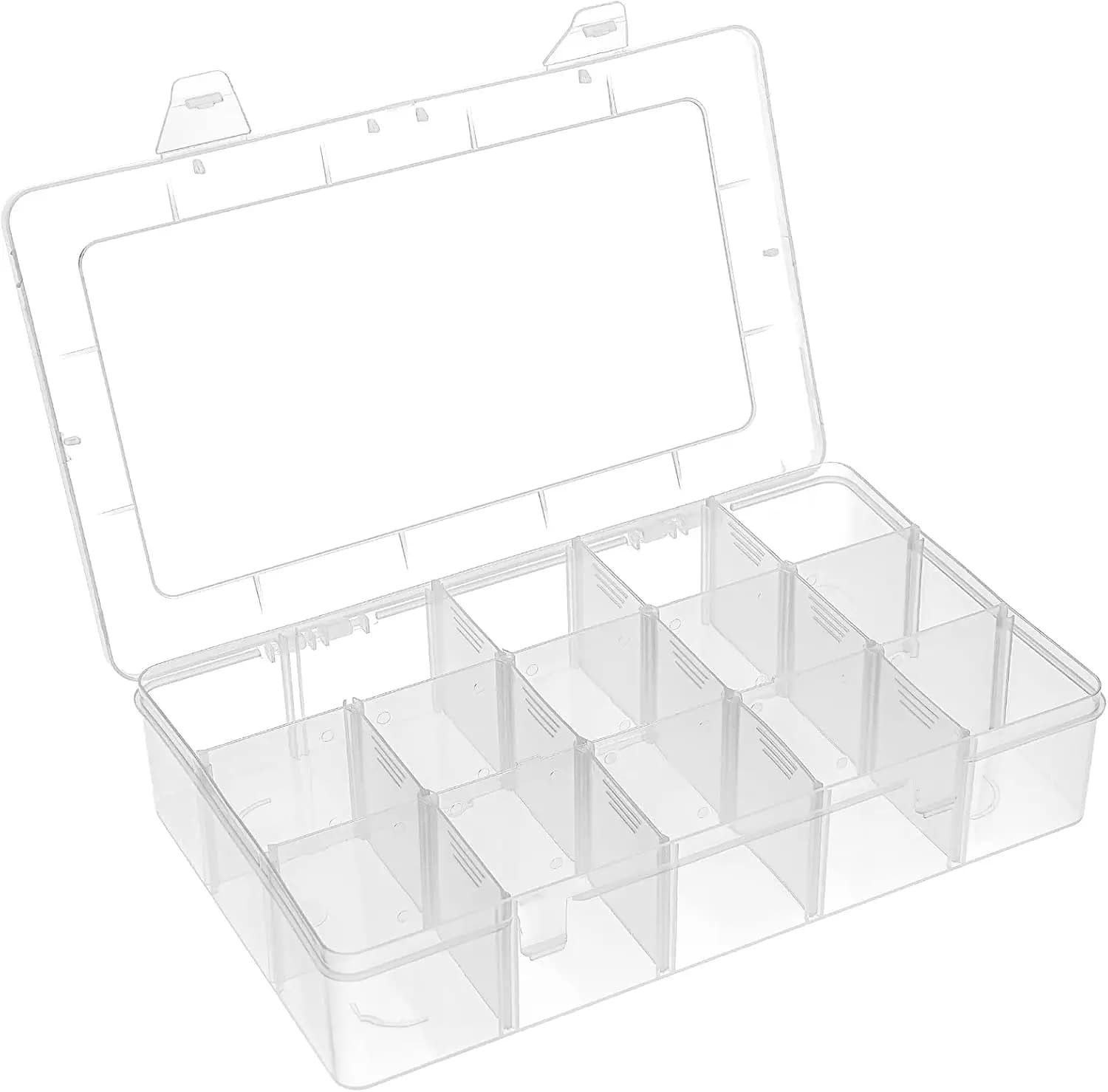 Contenitori per perline in plastica trasparente con 15/18/28 griglie con divisori regolabili per riporre parti di gioielli artigianali