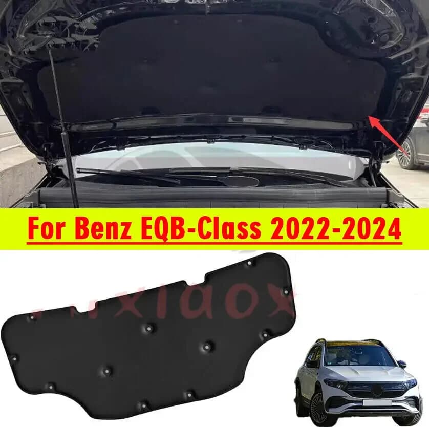 Black Hood Insulation Pad Heat Shield Blanket Cover For Benz EQB-Class 2022-2024