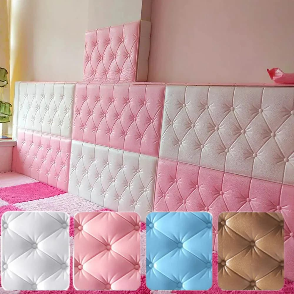 Self-adhesive Soft Foam Mat Antique Adhesive Wall Wallpaper Thick 3D Tatami Wall Mat For Living Room Bedroom