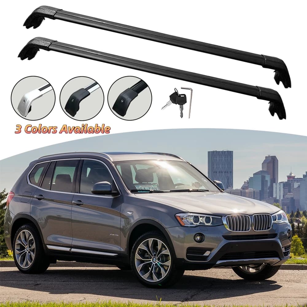Barra trasversale in alluminio da 2 pezzi adatta per BMW X3 F25 2011-2017 Barra trasversale per bagagli sul tetto con serratura