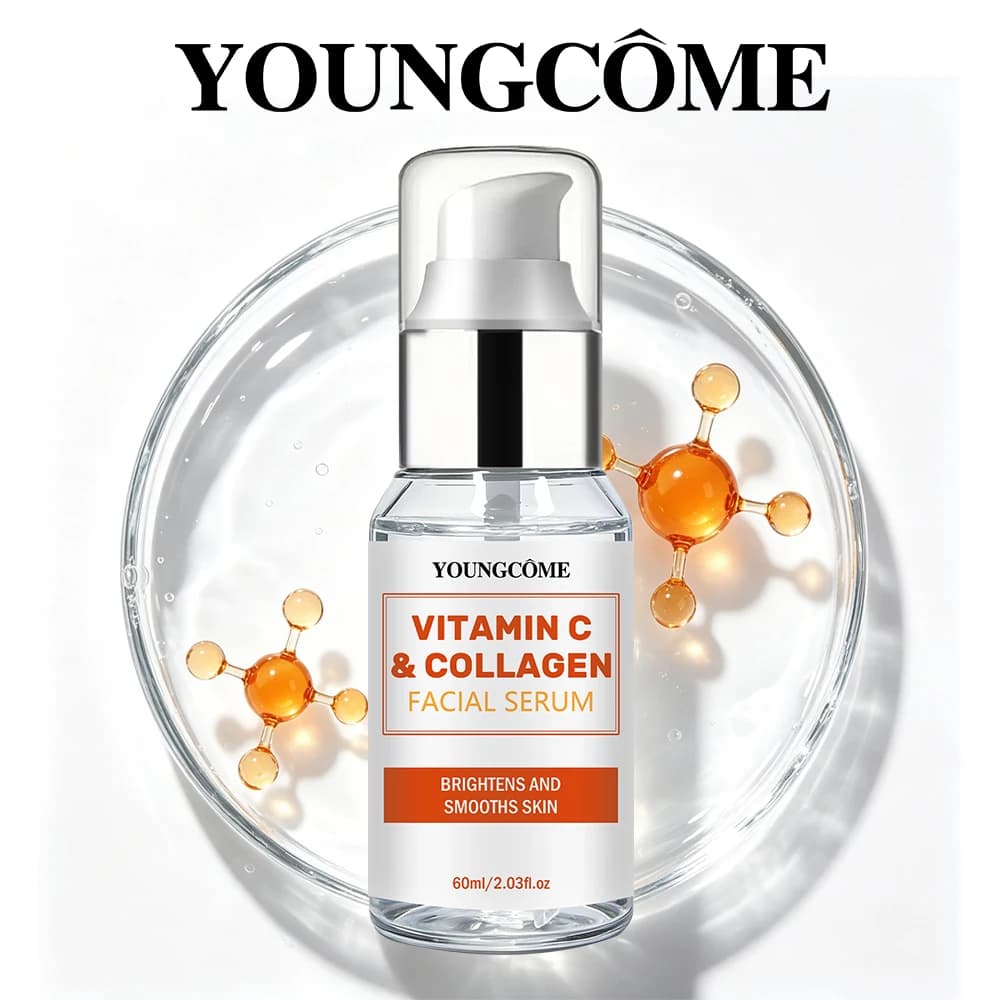 1/2pc YOUNGCOME Vitamin C&Collagen Facial Serum | Smoothing Hydrating Face Serum | Daily Radiance Face Serum for All Skin Types