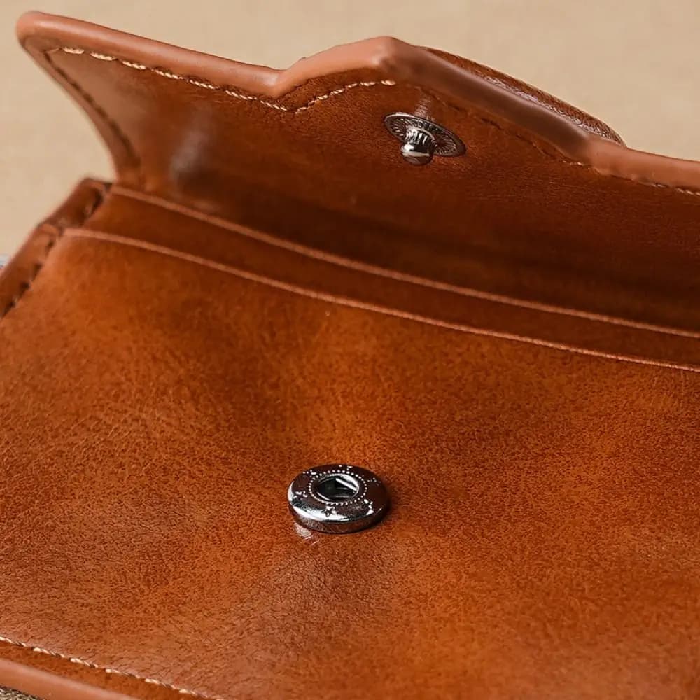 Portafoglio Mini in Pelle PU alla Moda a Forma di Cuore Porta Carte Multiplo Portamonete per Donne e Uomini