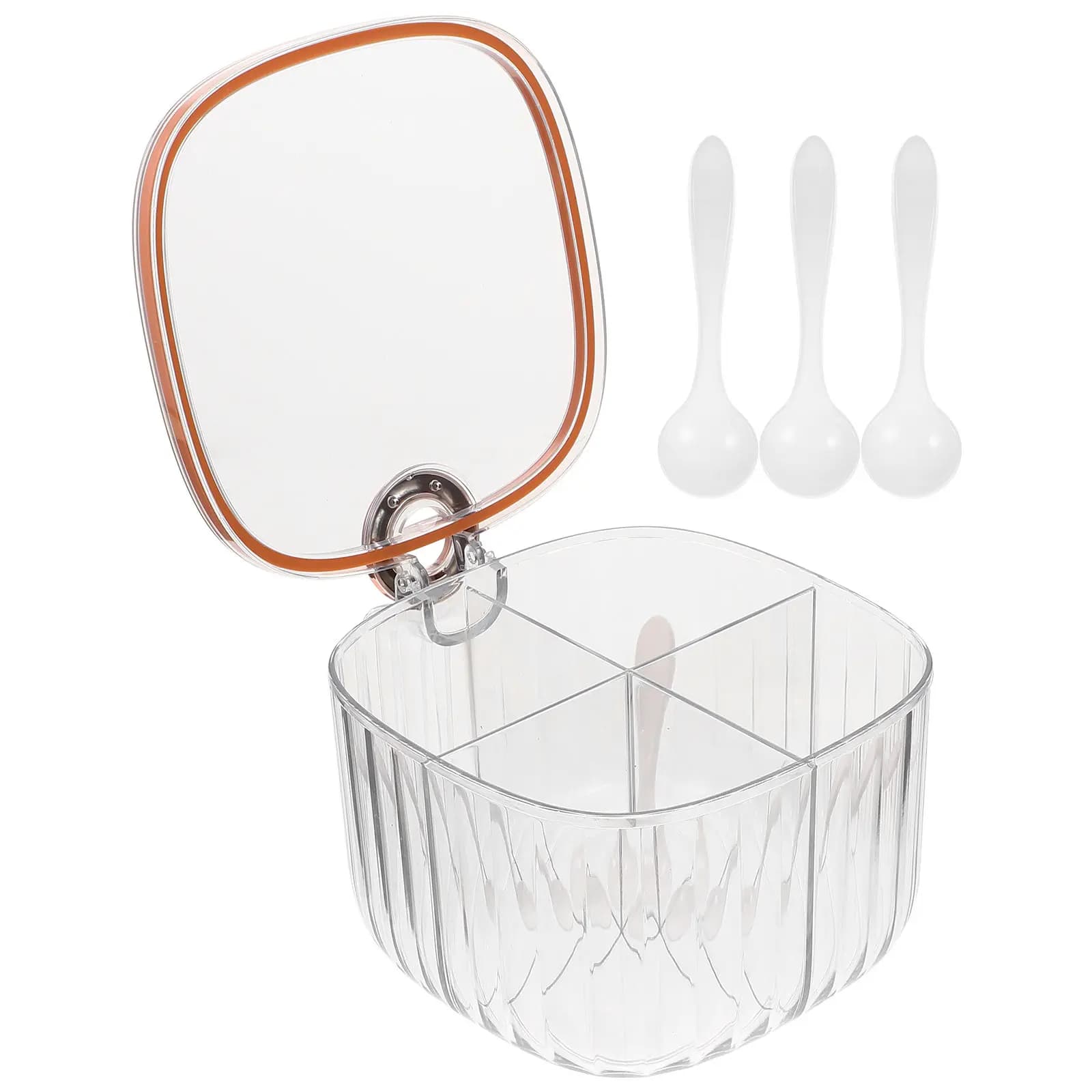 Set Premium di Contenitori per Spezie con Scomparti, Organizzatore da Cucina Ermetico Multi-Griglia, Scatola per Condimenti Domestica Pratica