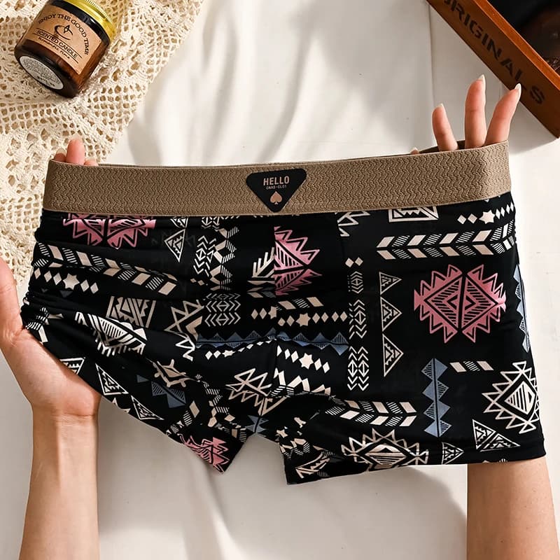 1 pz Biancheria Intima da Uomo Boxer di Seta del Ghiaccio Plus Size 6XL Mutande Traspirante Sexy Mutandine Sottili Stampa Lingerie All'ingrosso 5803