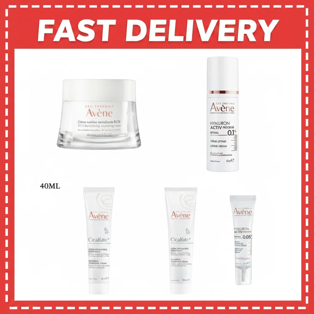 Crema Riparatrice Lenitiva Protettiva 40/100ML, Crema Retinale Hyaluron Activ 30ML per Cura della Pelle Sensibile e Irritata di Occhi e Viso