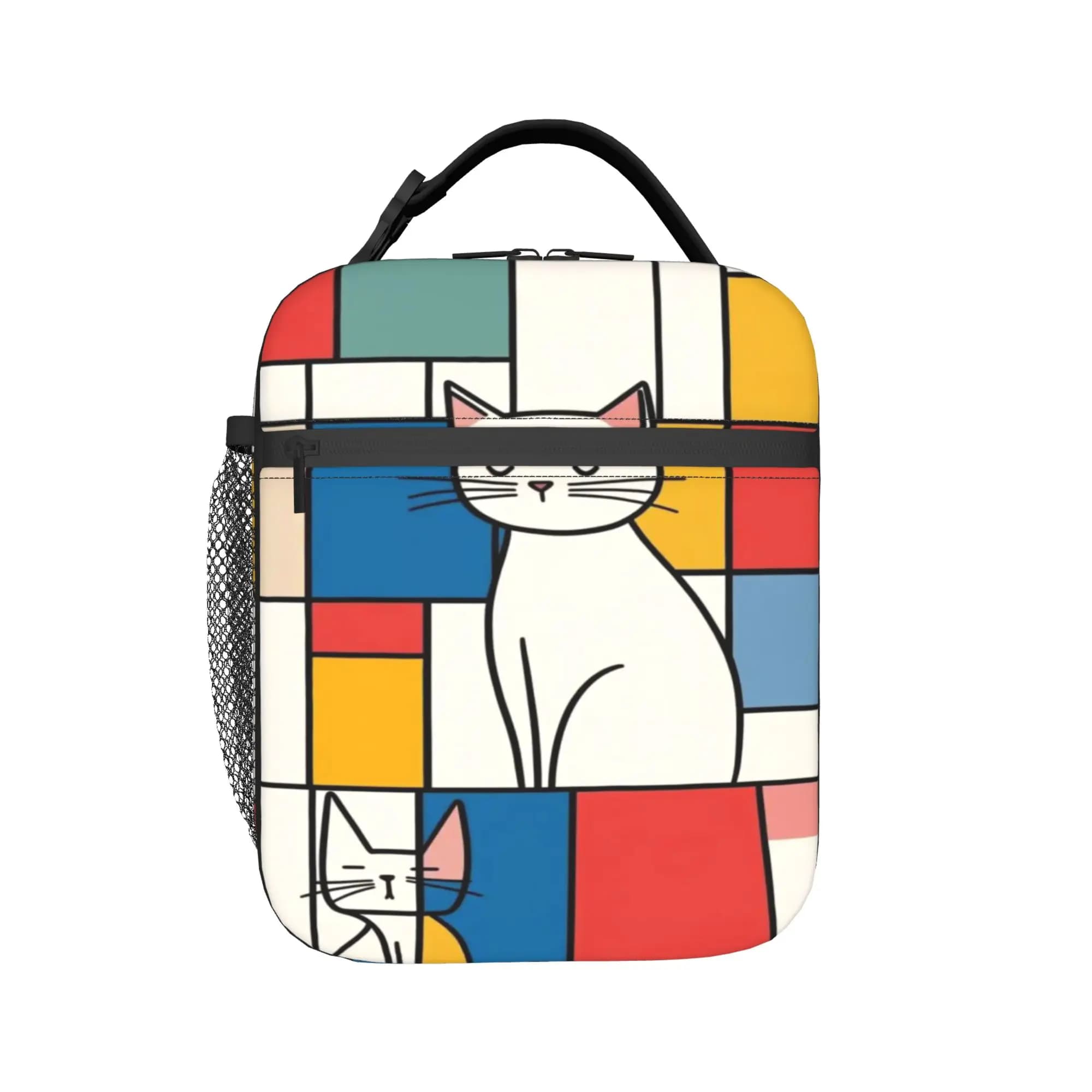 Borse termiche per il pranzo Piet Mondrian De Stijl per uomo e donna, borse per contenitori alimentari, borsa termica portatile per il lavoro
