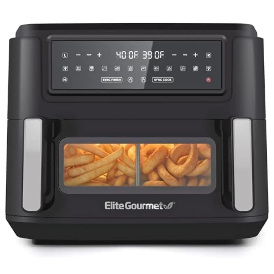 11QT Zone Air Frying Oven with Divider, PFAS-Free Front, SYNC Finish, 10 Preset Functions: Cooking, Roasting, Grilling, Frying