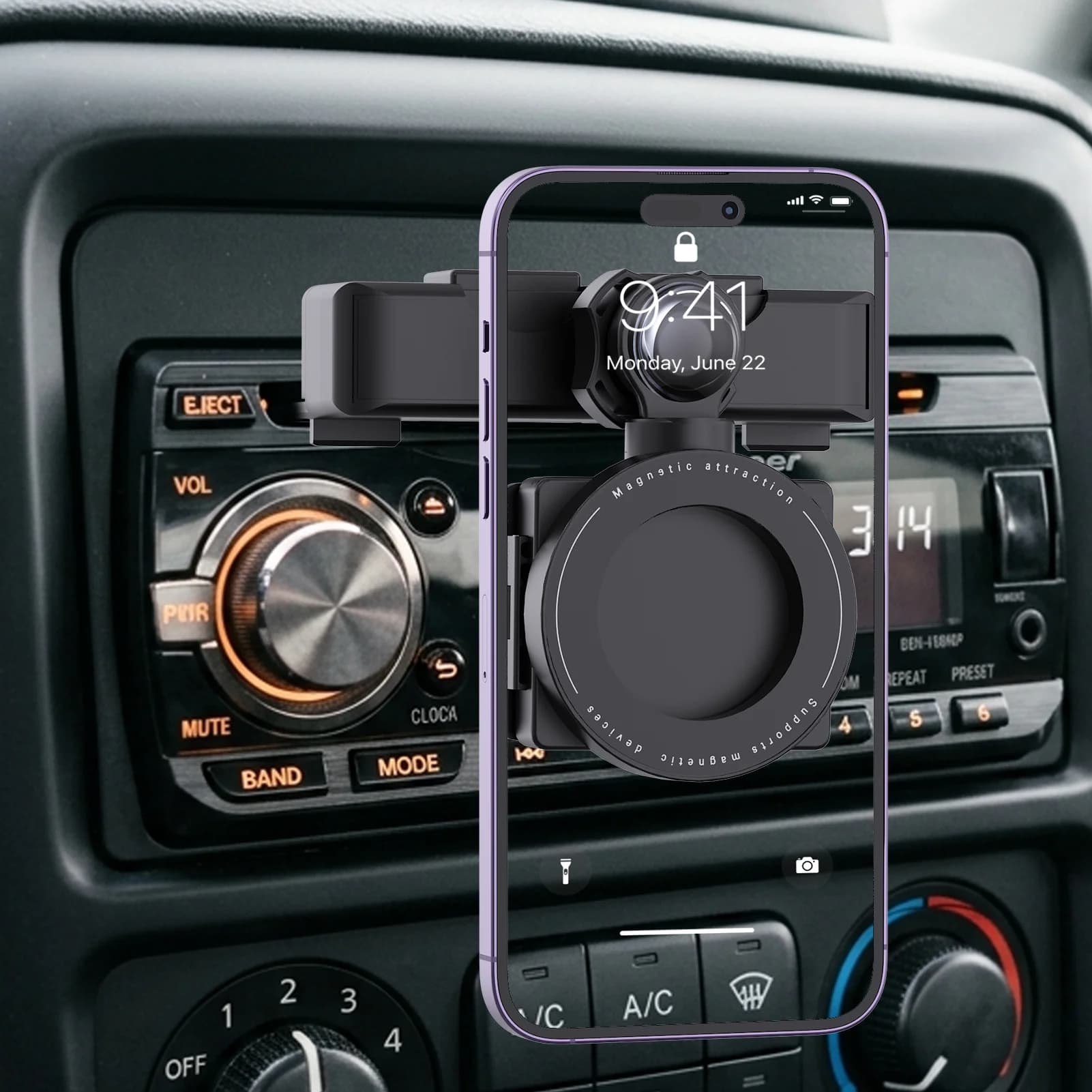 Supporto Magnetico Xnyocn per Telefono da Auto con Clip per Slot CD, Supporto per Smartphone, Navigazione GPS, Accessori Interni per Auto