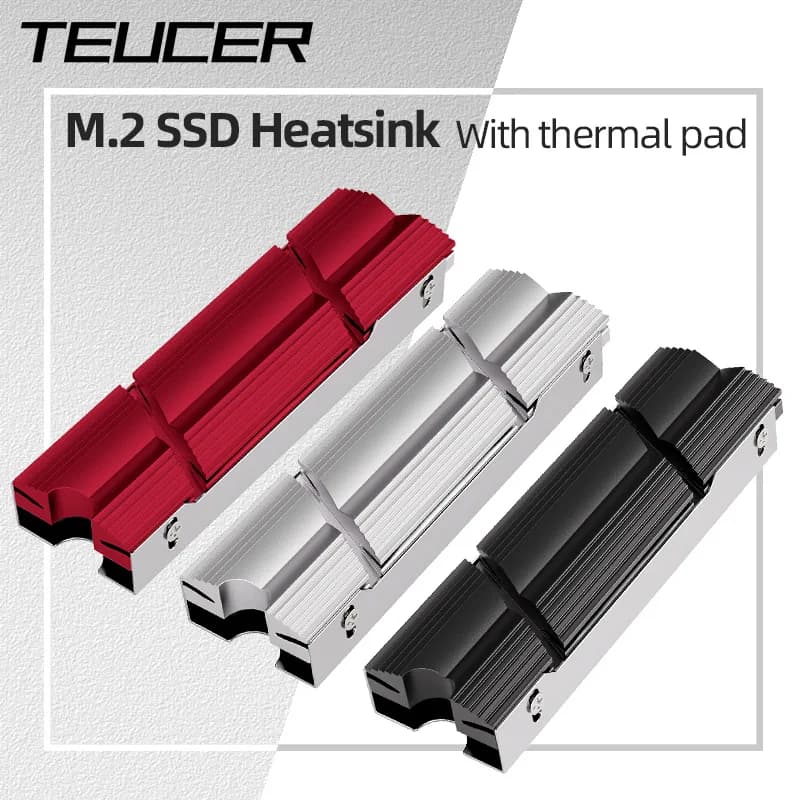 Teucer M.2 SSD dissipatore di calore NVMe 2280 radiatore in alluminio con Pad di raffreddamento termico unità a stato solido accessori di raffreddamento per PC PS5