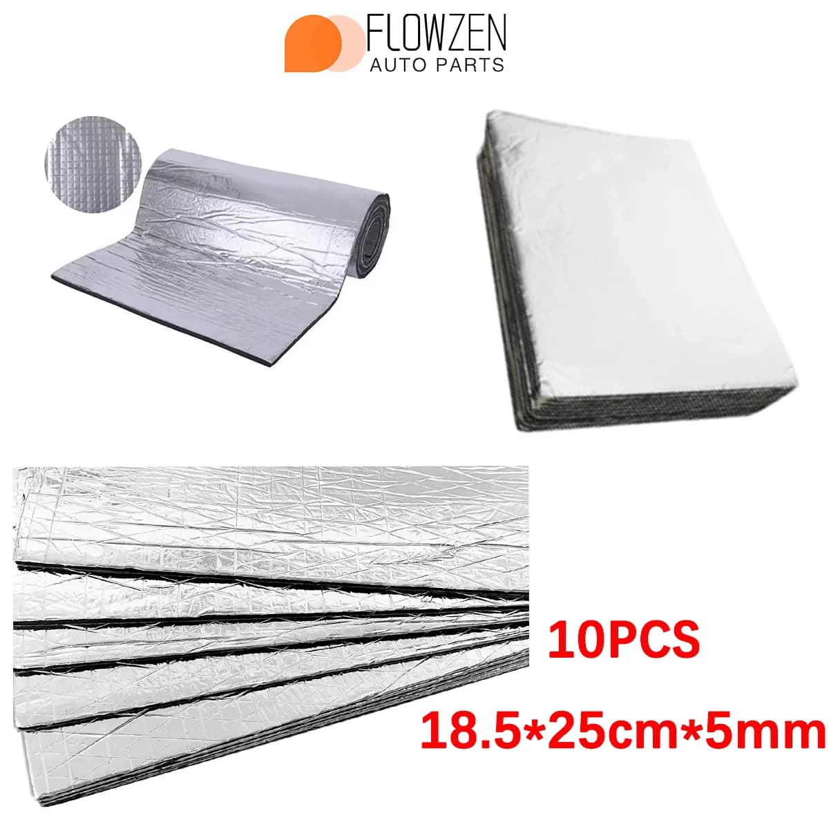 10PCS 5mm Car Heat and Sound Insulating Cotton Mats for Auto Van Sound Proofing Deadening Insulation Mat Hood Noise Insulator
