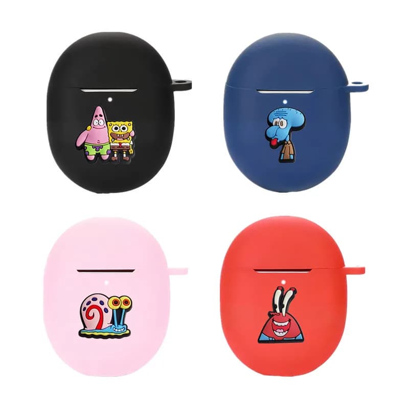 Potdemiel SpongeBob Earphone Case for Google Pixel Buds Pro 2/A-Series Silicone Wireless Earbuds Protective Cover With Hook