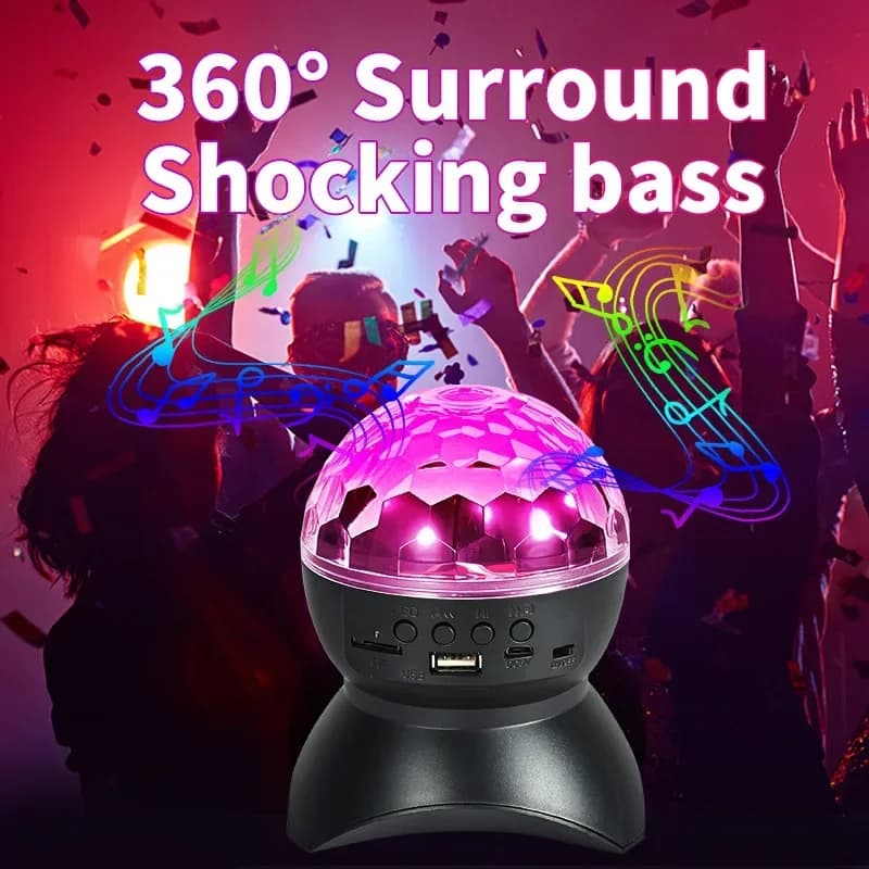 Altoparlanti Disco Ball Wireless Bluetooth Music rotante Stage Light proiettore Laser stroboscopico RGB ricaricabile DJ Ball Party Lights
