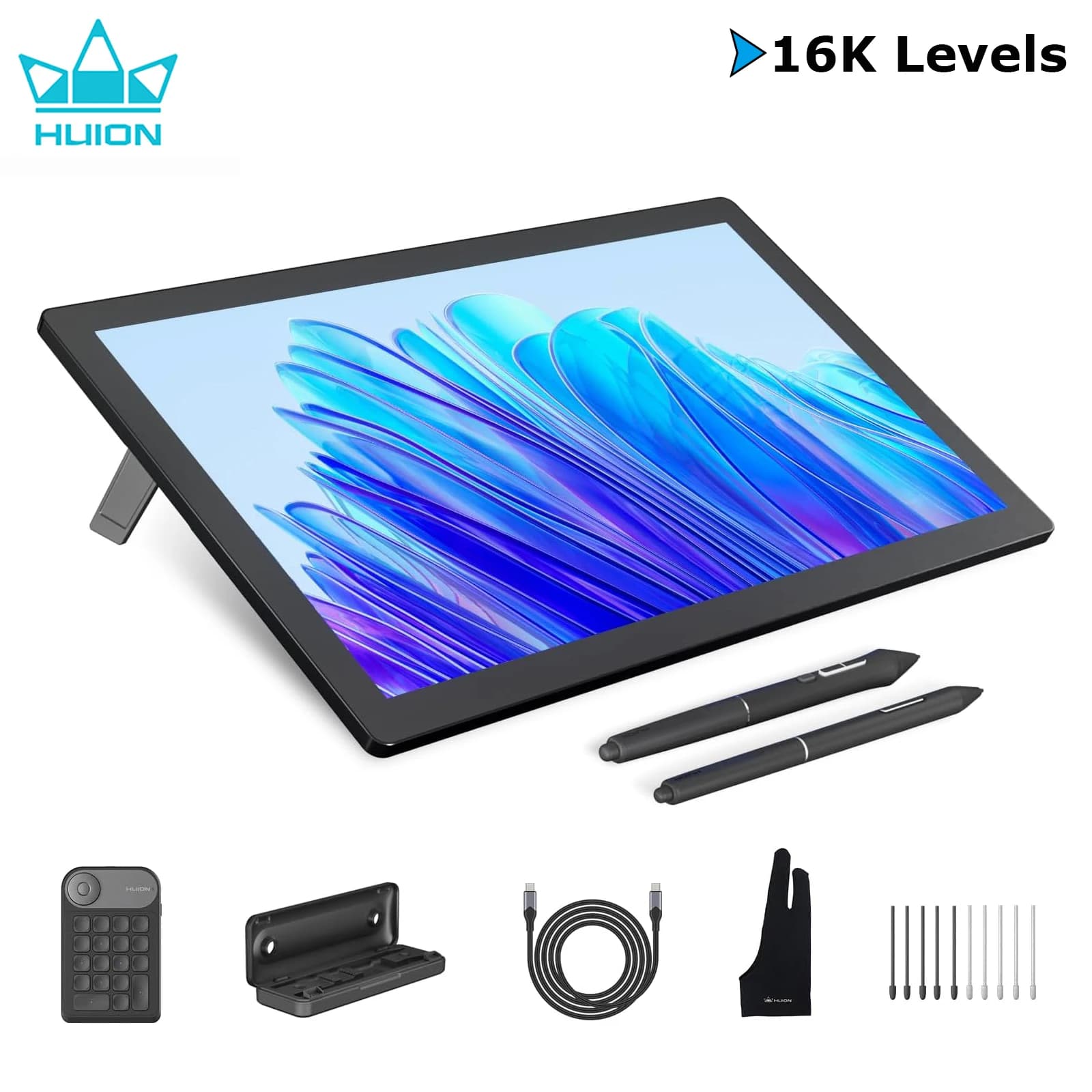Huion Tablet Kamvas Pro 19 Tavoletta grafica Monitor da 18,4" 4K UHD Touchscreen completo Display da disegno Livelli 16K Pressione Doppia penna