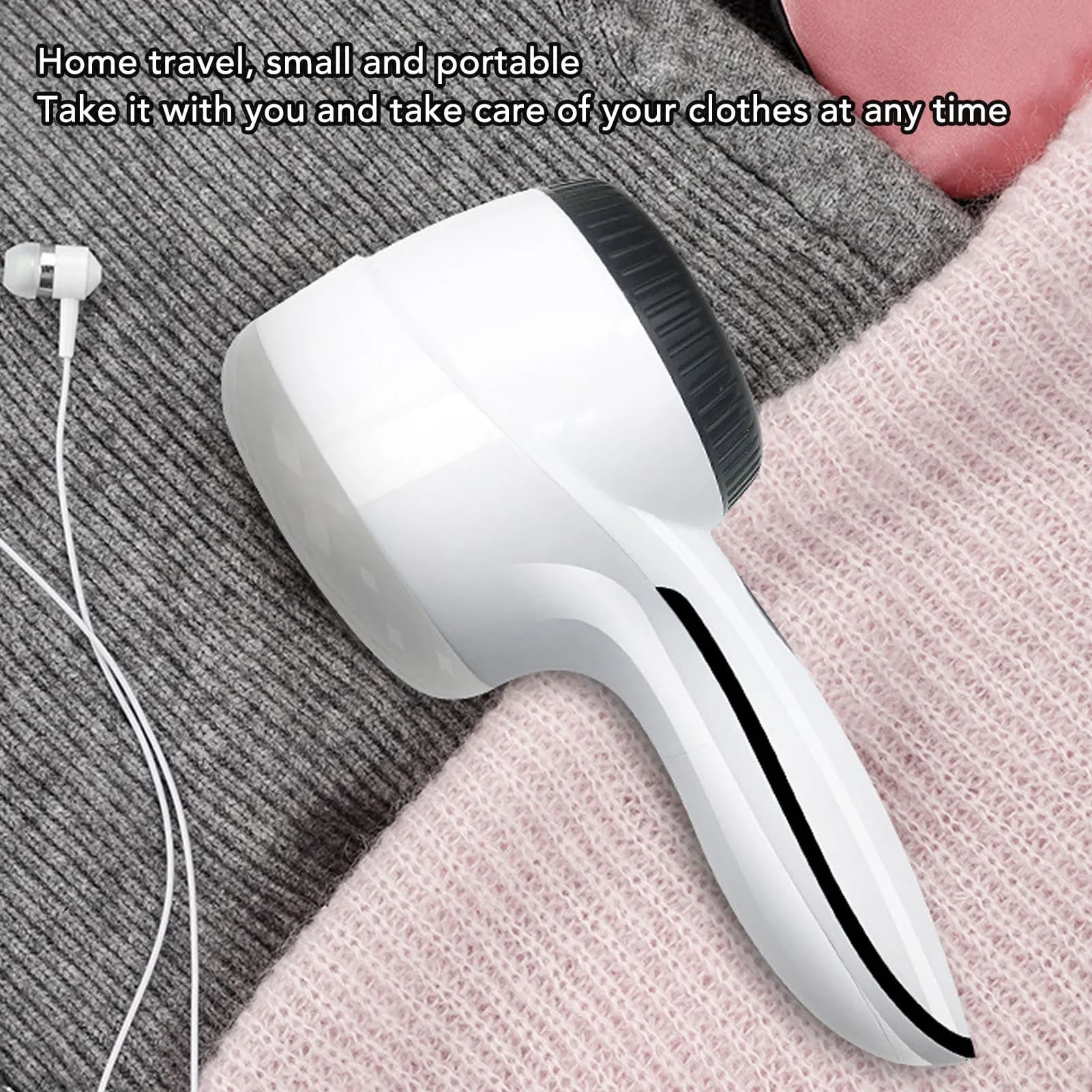 Portable Fabric Shaver Battery Operated Fuzz Ball Lint Remover 2 in 1 Hair Ball Trimmer Household Clothes Shaving Machine Black