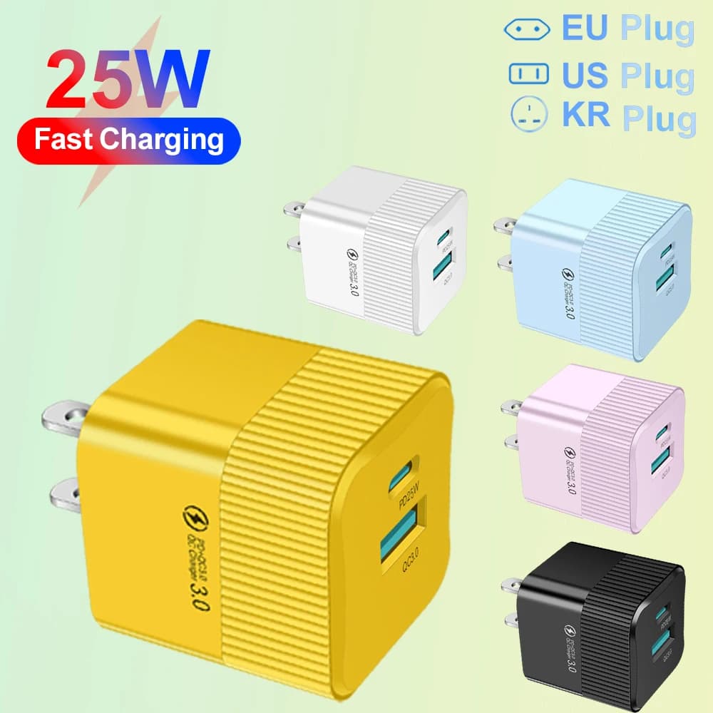 Caricabatterie USB C a ricarica rapida PD 25W, caricatore di tipo C per Samsung Galaxy, iPhone 13, Xiaomi, Huawei, adattatore di ricarica rapida per cellulari.