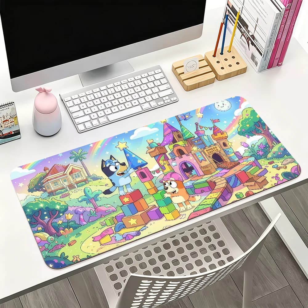 Cartoon cute B-Bluey Mouse Pad For Office Gaming And Keyboards Non-Slip Large Waterproof
