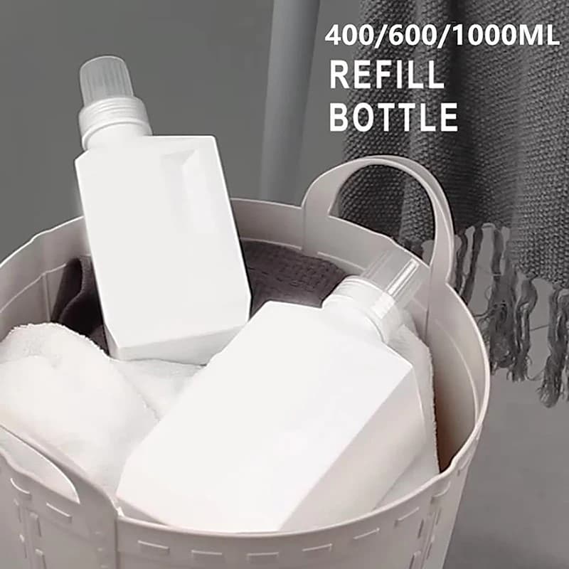 Dispenser per Detersivo da 400/600/1000ml, Contenitore per Ammorbidente, Shampoo e Gel Doccia