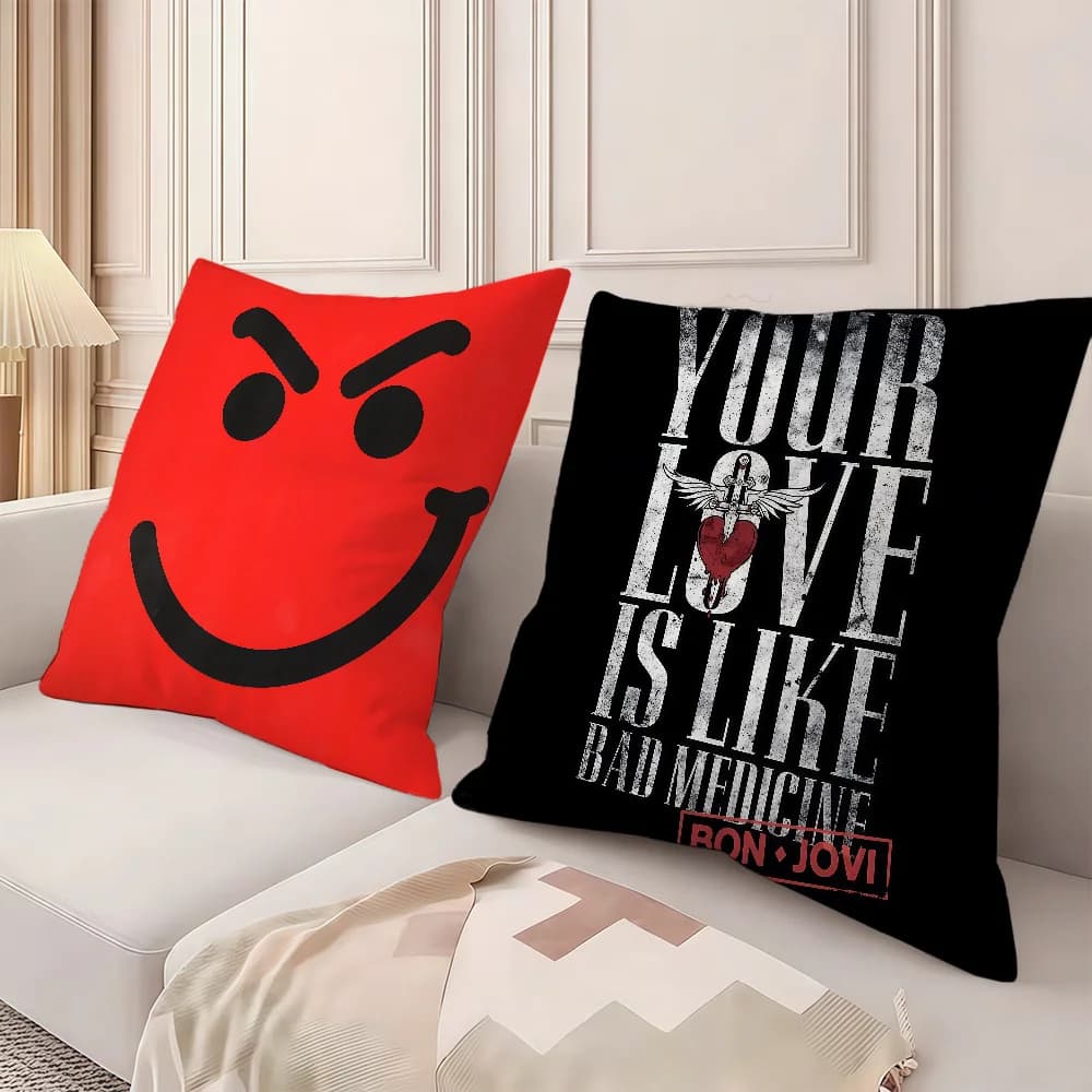 cushion cover Fashionable Style pillowcase B-Bon Comfortable sofa Bedroom Hard Jovi Forever Personalized Band Rock Decoration