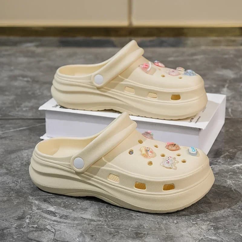 Summer Fashion Women Thick Platform Clogs Height Boost Non-slip Beach Slippers