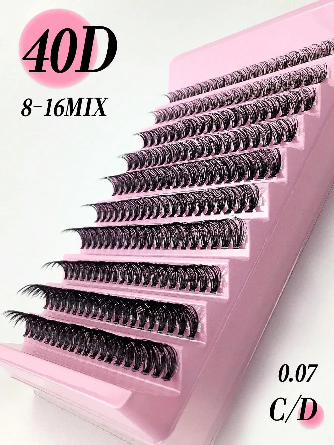 Ciglia finte Miss Wink 60D Natural Curl, 8-16 mm miste, 0,07 mm C/D Curl, 80/140/200 pezzi, effetto 3D, 4/7/10 file, adatte per trucco leggero, trucco pesante e uso quotidiano, portatili e adatte per l'uso quotidiano o per feste.