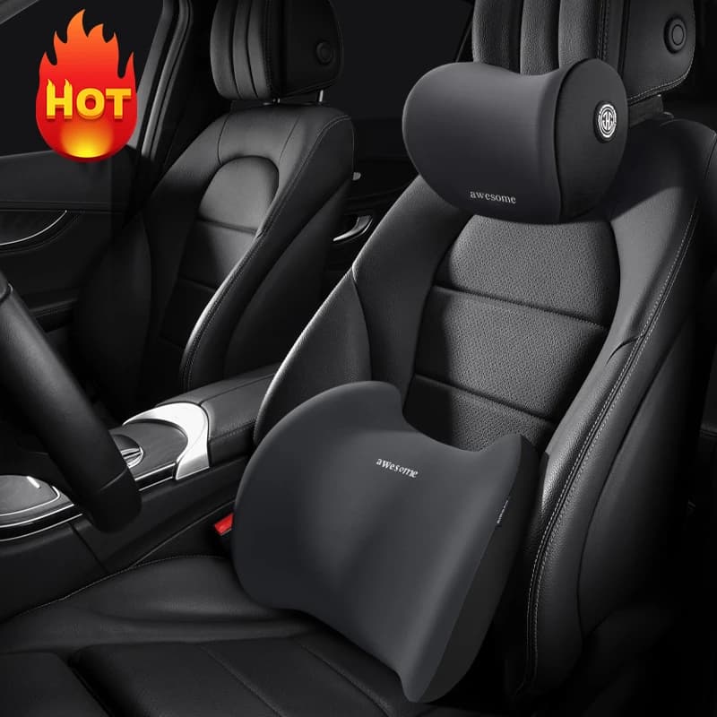 Car Pillow Memory Foam Neck Pillow Cervical Lumbar Support Car Headrest Back Pad Back Pillow Office Car Interior Accessories