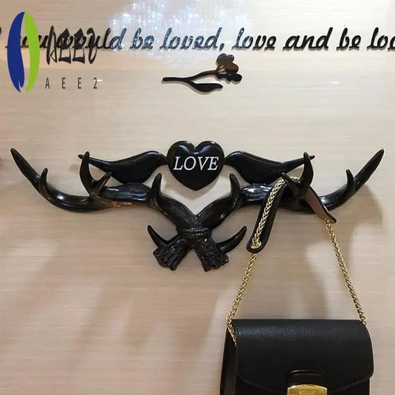 AEE2-Love Hook for deer, hooks for clothes to hang bags and keys without punching decorative hooks