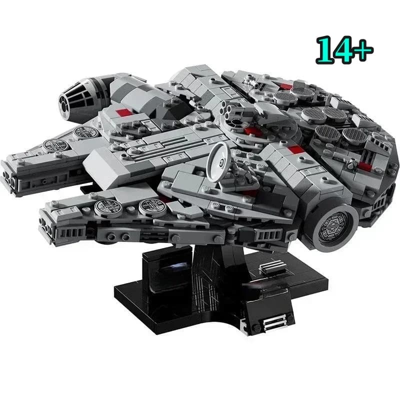 Disney Creative 75375 Blocchi da costruzione per astronave Falcon compatibili con il modello Millennium, regalo per ragazzi, mattoncini di Natale per bambini