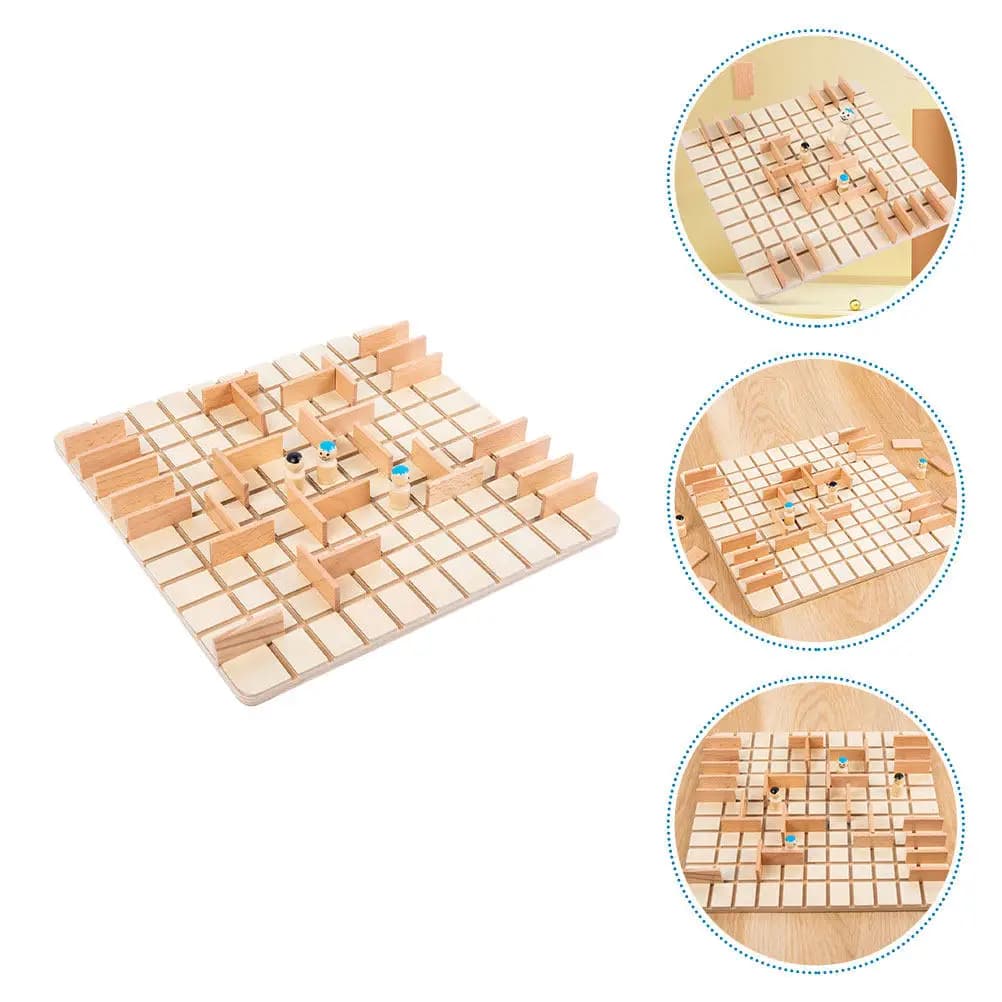 Set di Gioco da Tavolo in Legno con Labirinto per lo Sviluppo Cerebrale dei Bambini, Attività Educativa e Allenamento Logico