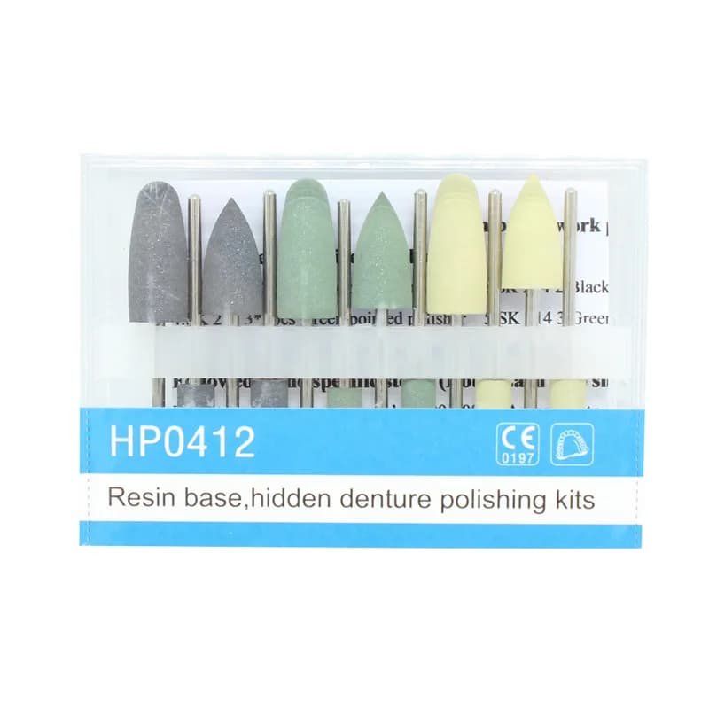 12 pz/set Base In Resina Dentale Nascosta Protesi Kit di Lucidatura per A Bassa Velocità Contra Angolo Manipolo Denspay Strumenti di Odontoiatria HP0412