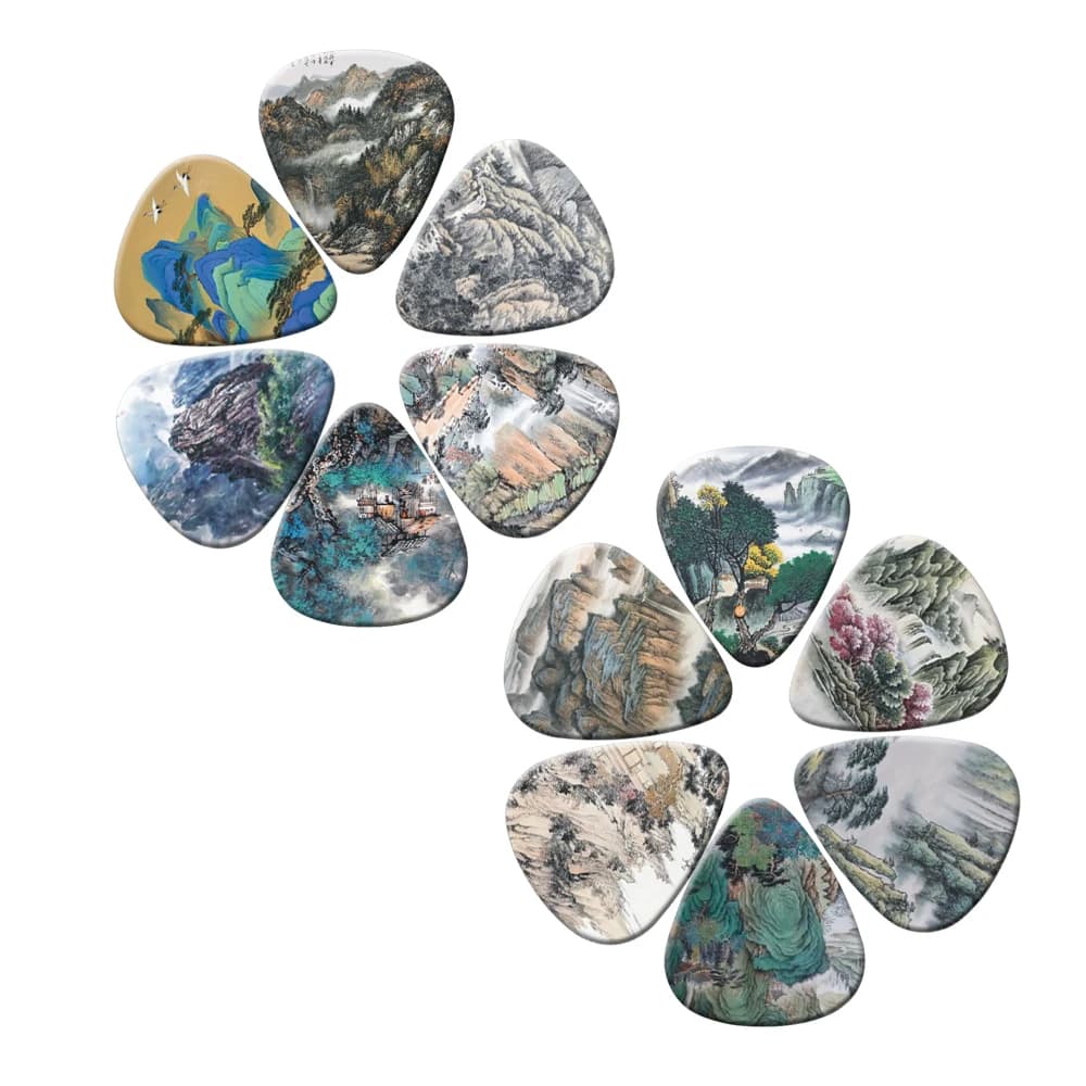 0.46/0.71/1.0 Millimetri 10 Pz Palette per Chitarra Paesaggio Dolore Plettri per Chitarra Acustica Accessori per Strumenti Musicali Pick Accessori per Chitarra
