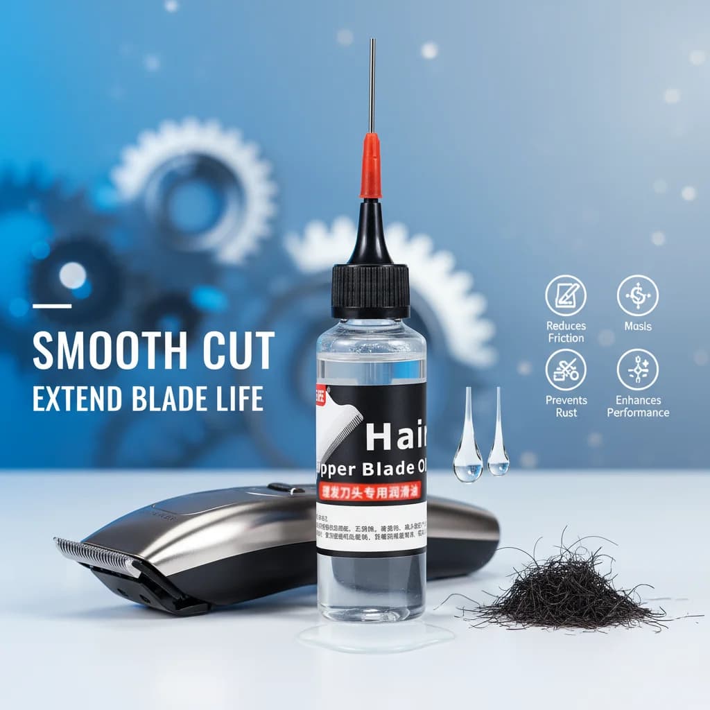 Olio lubrificante per trimmer Lubrificazione per forbici per capelli Riduce l'attrito del metallo Nessun odore Per la lubrificazione per la manutenzione dell'utensile da taglio dei capelli