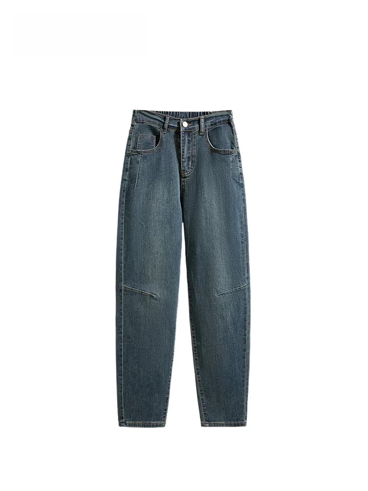 High Waist Casual Harlan Jeans plus Size Women's Spring Fashion Loose Fit Denim Pants Slimming Trendy Ladies Straight Leg