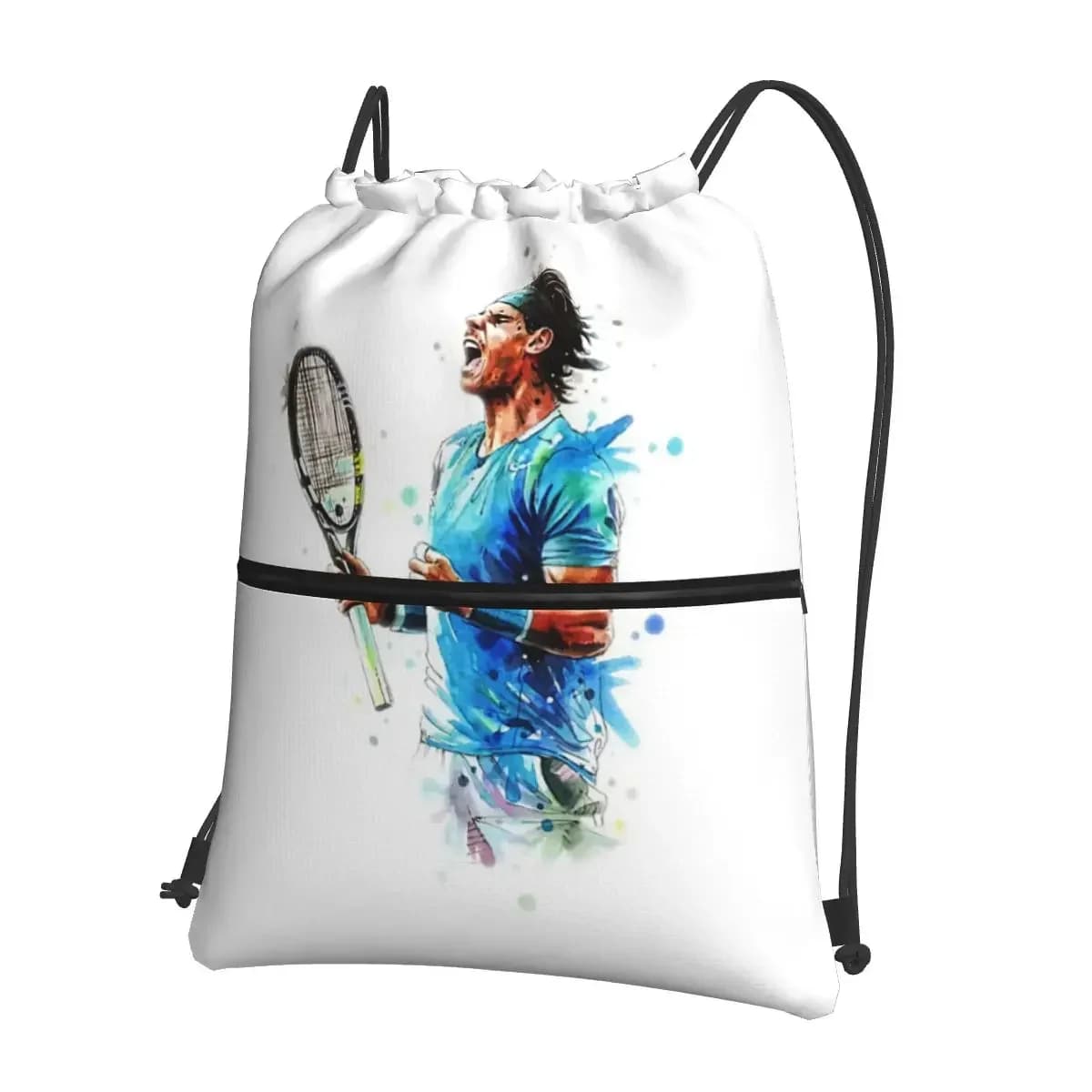 Art Rafael Nadal Zaini portatili con coulisse, borse casual con coulisse, sacchetti portaoggetti per studenti