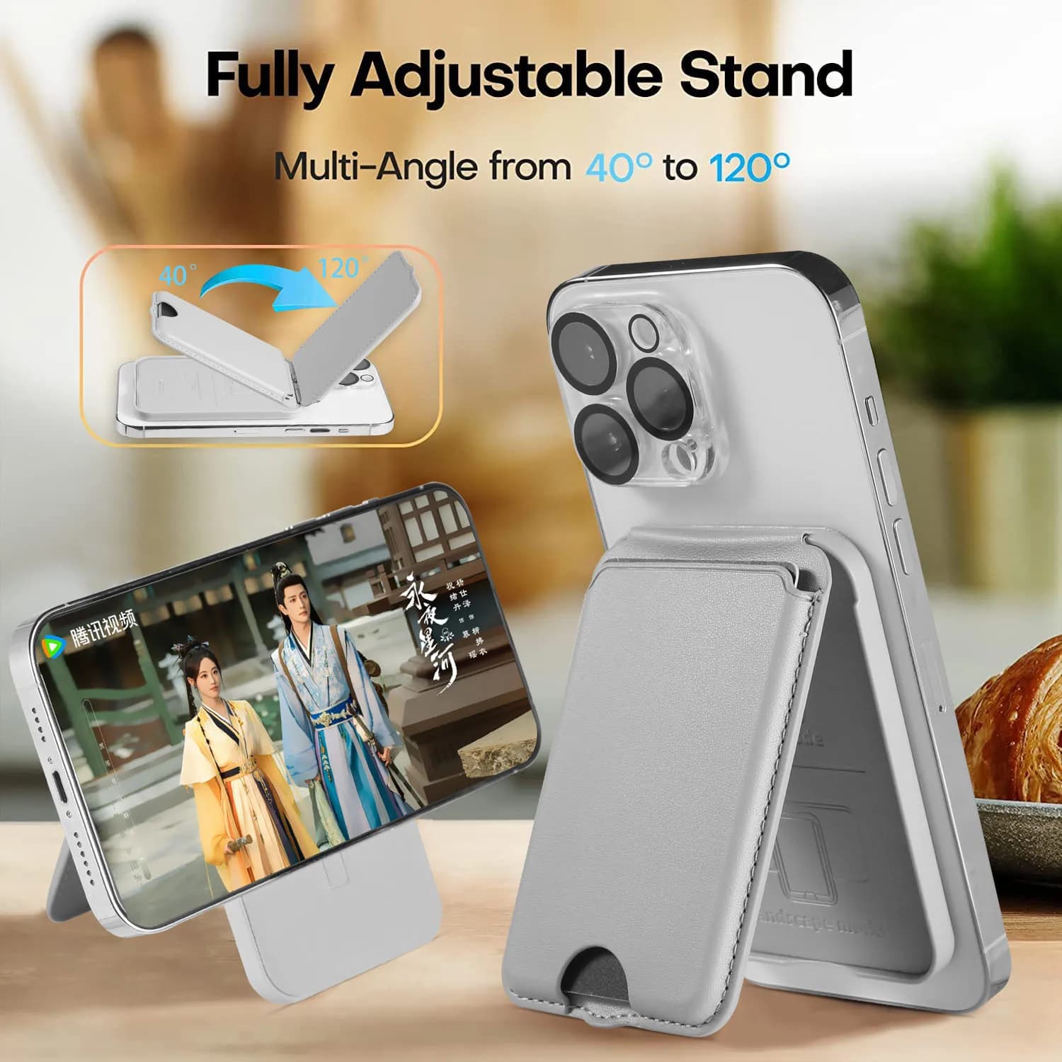 Adatto per portafoglio in pelle Magsafe, custodia per carte in pelle, porta carte, supporto per iPhone, custodia magnetica per carte