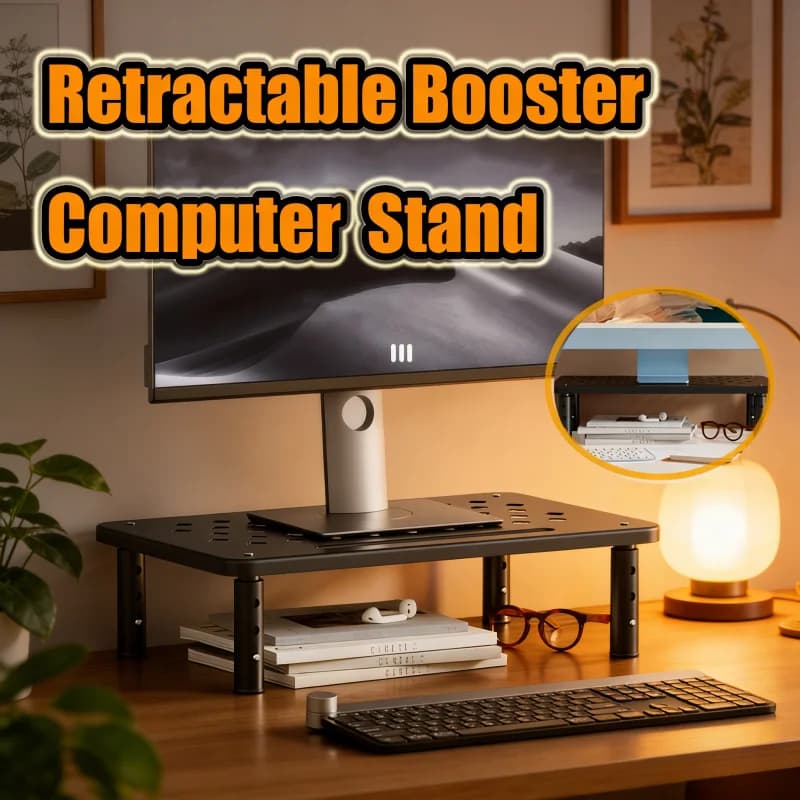 Adjustable Support for Desk Monitor, Telescopic Lift for PC Screen, Reduces Collo Voltage, Office Accessories