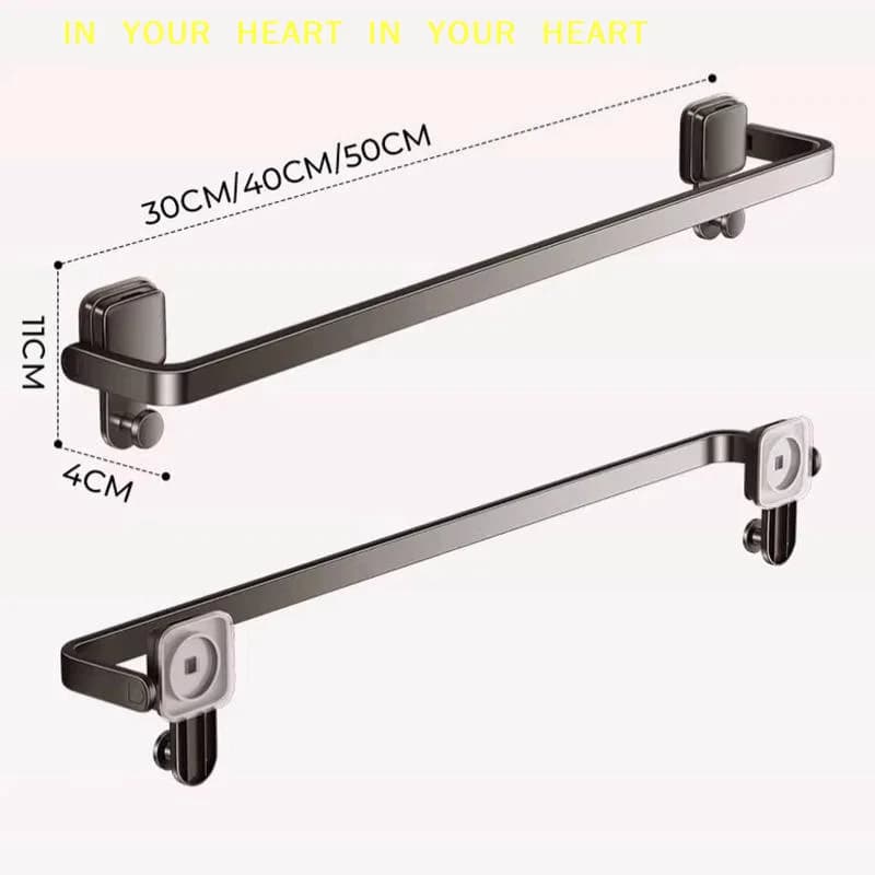 【X】Folding Towel Holder 30cm 40cm 50cm Strong Suction Cup Bathroom Bar Easy Install on Tile Glass