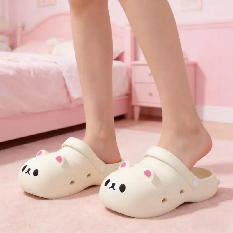 Zoccoli con Fondo Spesso a Forma di Orsetto Carino, Scarpe Estive da Donna 2026, Ciabatte Impermeabili in EVA Stile Lolita, Adorabili Scarpe da Giardino per Ragazze