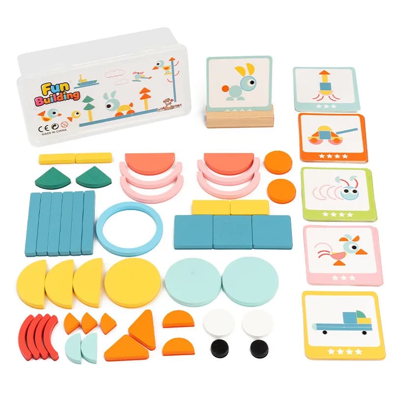 Giocattoli di legno colorati per bambini fai-da-te Tangram creativo Puzzle geometrico Set di giocattoli educativi per bambini Regalo per bambini